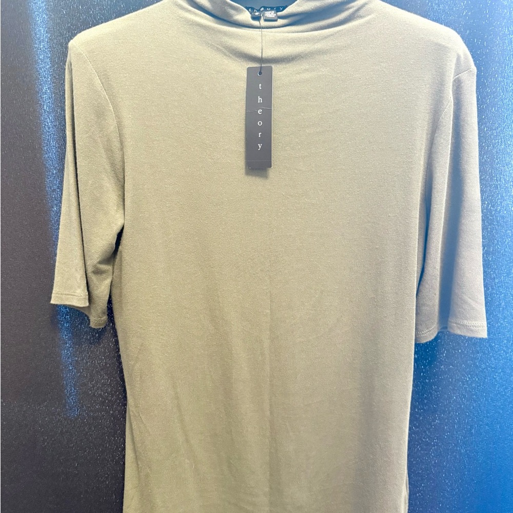 Theory Military Green Ribbed Turtleneck